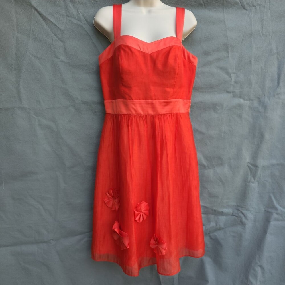 Max and Cleo Size 10 Red Dress Sweetheart Neckline Gauze Twee y2k 2000s Retro